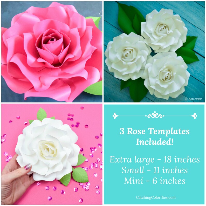 DIY Paper Rose Templates Nursery Wall Decor Large Paper Etsy