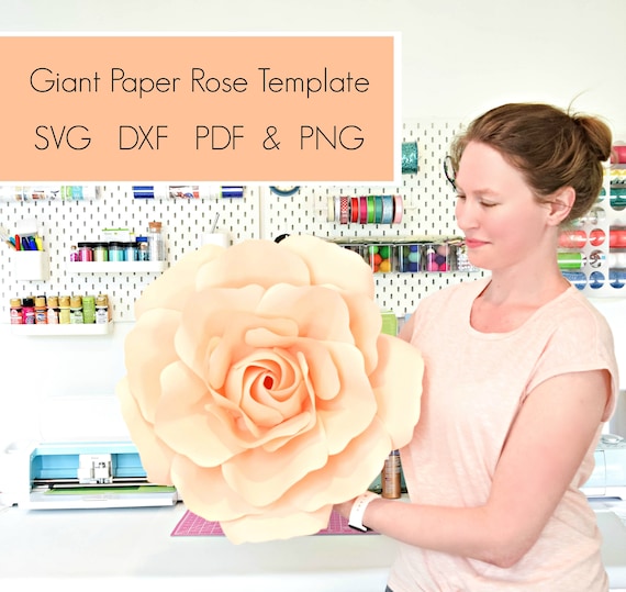 Download Svg Flower Template Pdf Flower Template Giant Rose Paper Flower Templates For Cricut Or Silhouette By Catching Colorflies Catch My Party