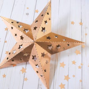 Faroles de papel hechos a mano, estrellas de papel 3D, decoración para baby shower, faroles de boda, decoración de papel, farolillos chinos