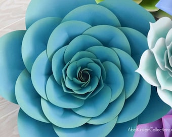 Grands modèles de fleurs en papier, fleurs en papier à imprimer SVG et PDF, toile de fond fleurs en papier, plantes succulentes