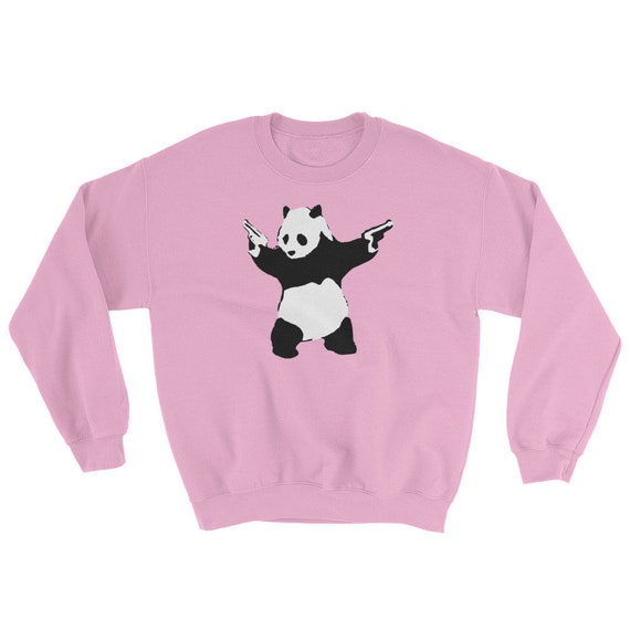 BANKSY PANDA WITH GUN UNISEX SWEATSHIRTS JUMPERS