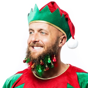Beardaments - Light Up Beard Ornaments - 16 pc with Mini Clips
