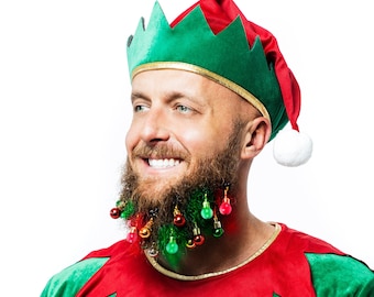 Beardaments - Light Up Beard Ornaments - 16 pc with Mini Clips