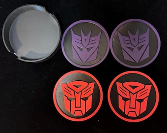 Coaster set of 4 Transformers Autobot Decepticon 3D printed