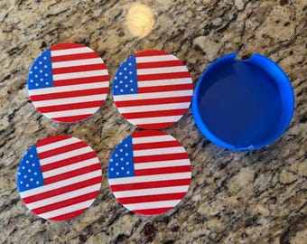 American Flag USA Coaster set of 4 - 3D printed