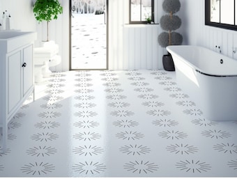 Geometric Line Star Tile, Flooring or Wall STENCIL Pattern 201- a Reusable DIY Stencil for making over your floors or walls for less!