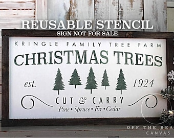 Christmas Stencil | Tree Farm | Reusable Stencil Shipped Fast !
