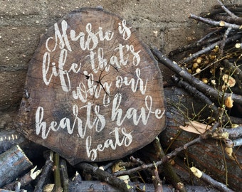 Music is Life Quote STENCIL | Laser Cut || Reusable || 12" by 14"