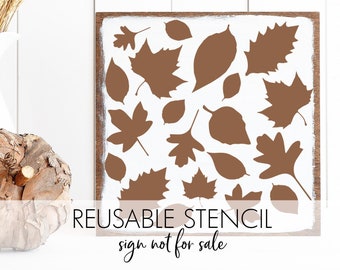 Fall leaf pattern STENCIL- a Reusable DIY craft stencil for your fall, autumn, Thanksgiving signs, walls and everything.