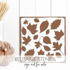 Fall leaf pattern STENCIL- a Reusable DIY craft stencil for your fall, autumn, Thanksgiving signs, walls and everything.