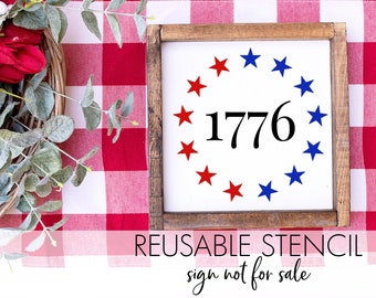 1776 Star STENCIL | Reusable DIY Craft Stencil | 10mil mylar | Flag Stencil