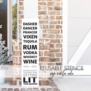 Reindeer Funny Porch STENCIL a Reusable DIY Vertical Stencil for your signs and Christmas decor