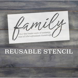 Family (n.) the basic unit of society; STENCIL Laser Cut | Reusable | Fast Shipping | DIY Wood Signs | Multiple Sizes