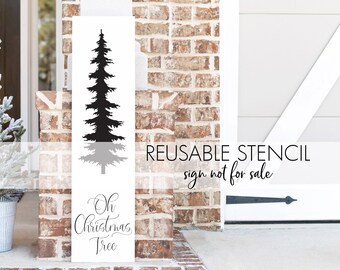 Oh Christmas Tree STENCIL, um estêncil vertical DIY reutilizável para suas portas de Natal ou outra decoração pintada