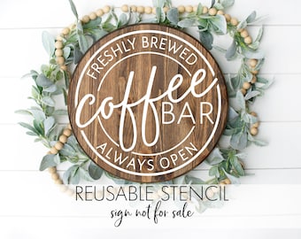 Coffee Bar STENCIL | Reusable DIY Craft Stencil | Multiple sizes