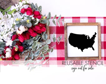 United States of America STENCIL | Reusable DIY Craft Stencil | 10mil mylar | USA