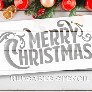 Merry Christmas Stencil Reusable | Christmas Stencils | Vintage Feel | Large Sizes Avaliable