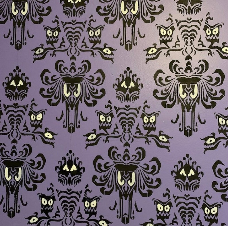 Haunted Mansion Wallpaper Inspired STENCIL UPDATED Reusable Multiple Sizes image 8