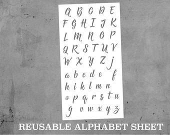 Hill Font Alphabet Reusable STENCIL | Laser Cut | 118pt Font = Aver. 1.5" lettering | Fast Shipping | Upper & Lower Case