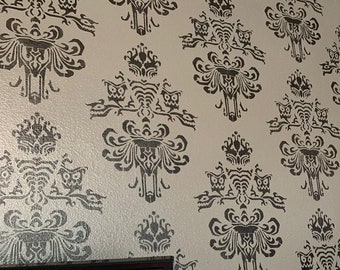 Haunted Mansion Wallpaper Inspired STENCIL UPDATED | Reusable | Multiple Sizes