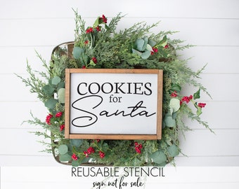 Cookies for Santa STENCIL | Christmas Stencil | Holiday Stencil | Reusable