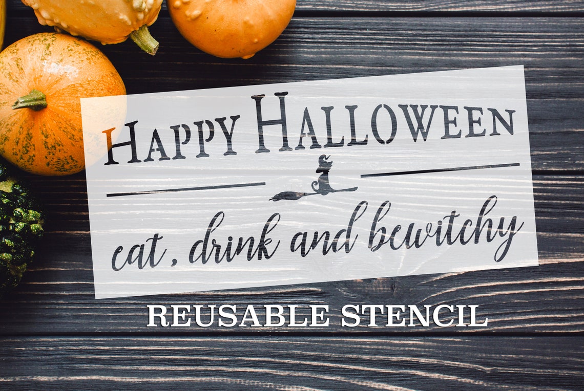 Happy Halloween STENCIL Reusable DIY Craft Stencil | Etsy