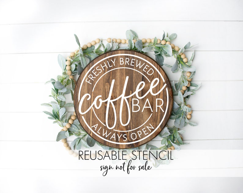 Reusable DIY Craft Stencil Multiple sizes Coffee Bar STENCIL
