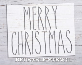 Merry Christmas STENCIL | Laser Cut | Reusable | International Shipping | Fast Shipping | Holiday Stencils