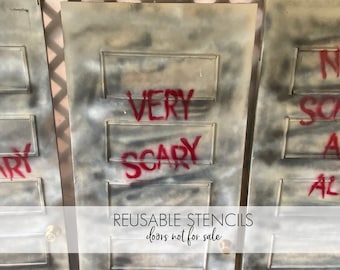 Pennywise Door Stencils a set of 5 DIY Reusable Stencils to recreate a movie scene for Halloween