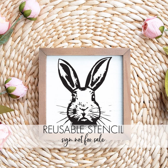 Bunny Stencil with Flower Crown by StudioR12 | DIY Cute Spring & Easter  Home Decor | Craft & Paint Farmhouse Wood Signs | Select Size | STCL5556