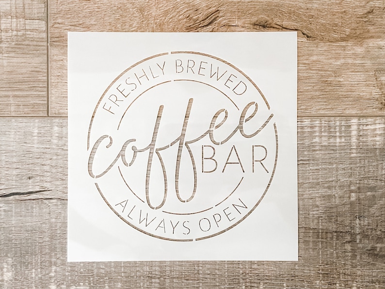 Coffee Bar STENCIL Reusable DIY Craft Stencil Multiple sizes image 2