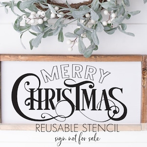 Merry Christmas STENCIL a Reusable DIY Craft Stencil for all your Christmas signs & decor