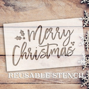 Merry Christmas STENCIL | Laser Cut | Reusable | International Shipping | Fast Shipping | Holiday Stencils