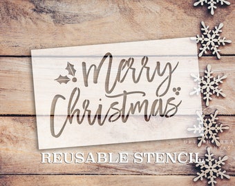 Merry Christmas STENCIL | Laser Cut | Reusable | International Shipping | Fast Shipping | Holiday Stencils