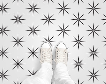 Geometric Star Tile, Flooring or Wall STENCIL Pattern 101- a Reusable DIY Stencil for making over your floors or walls for less!