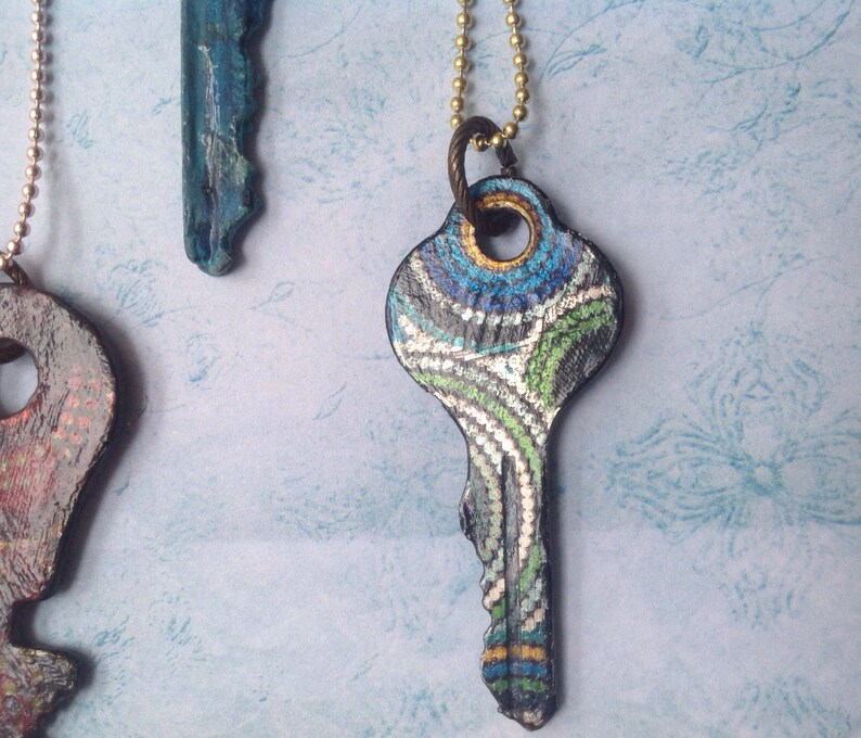 Personalized key chain personalized key key necklace vintage key custom order