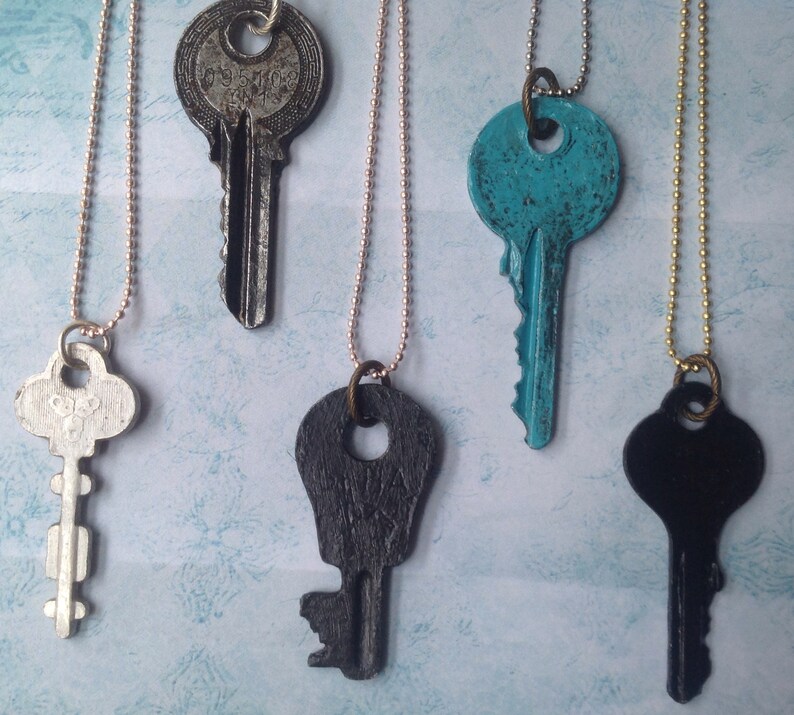 Personalized key chain personalized key key necklace vintage key custom order