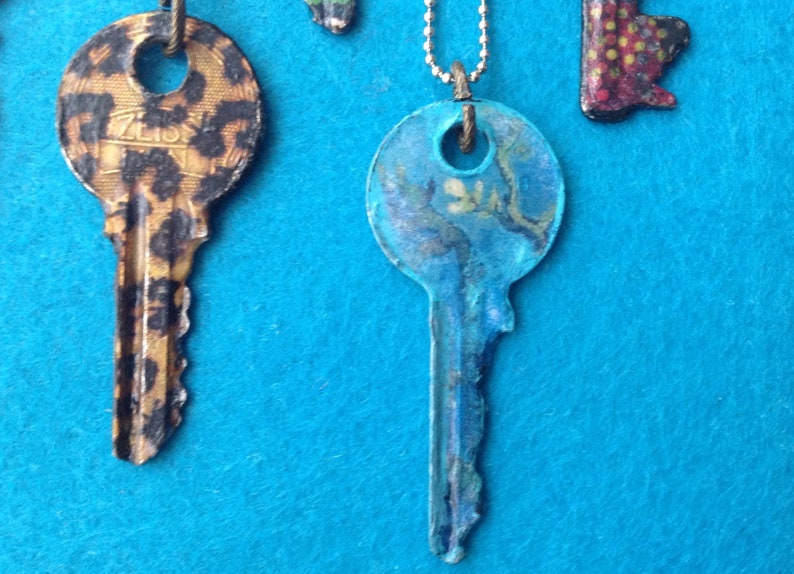 Personalized key chain personalized key key necklace vintage key custom order