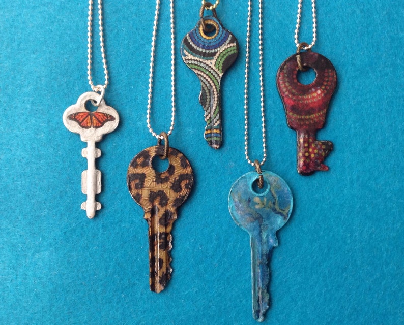 Personalized key chain personalized key key necklace vintage key custom order