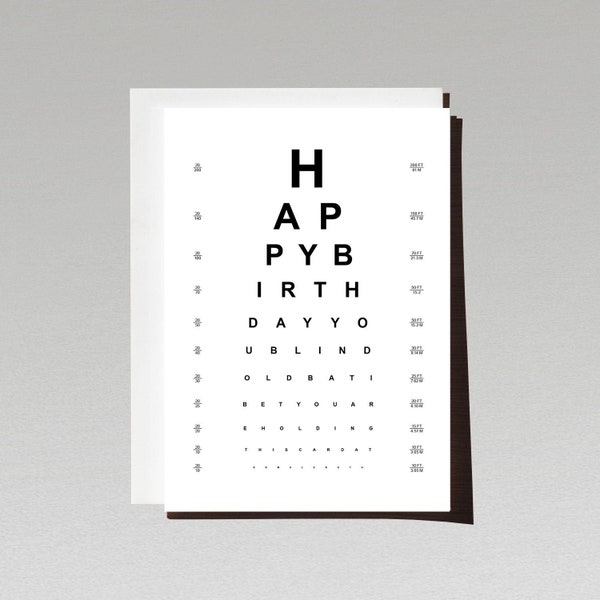 Happy Birthday Eye Chart - Etsy Ireland