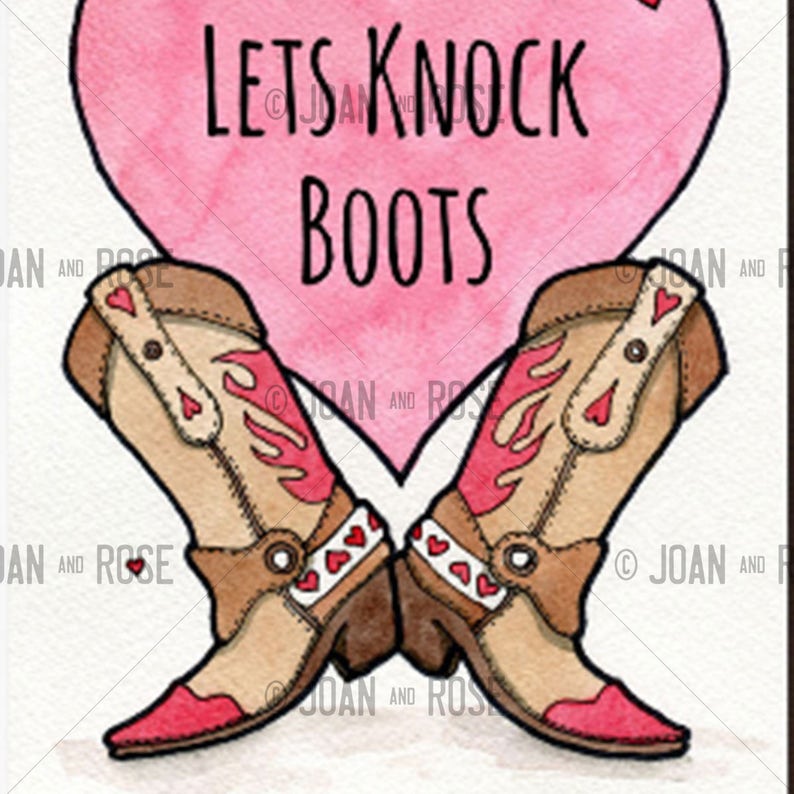 Lets Knock Boots Greeting Card Funny Valentines Day Card Etsy