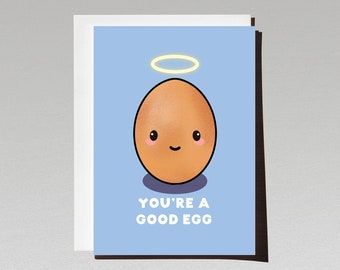 You're a good egg, friendship greeting card