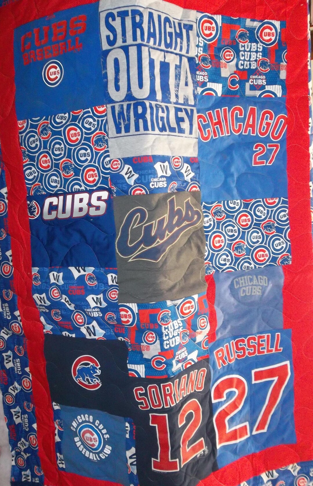 Chicago Cubs Shirts and Fabric Lap Throw With Flannel Backing - Etsy