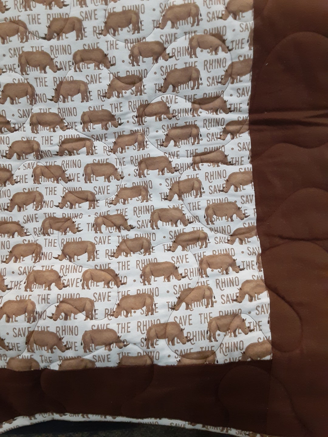 Rhino All Flannel Lap Throw With Brown Borders Machine - Etsy New Zealand