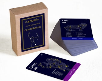 Les 88 cartes flash constellations astronomiques