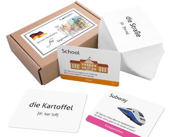 Tarjetas didácticas de vocabulario alemán para principiantes