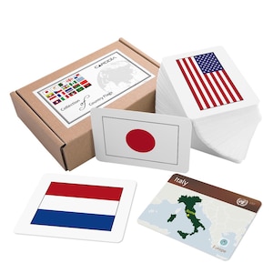 Collection of Country Flags educational flashcards (Premium full set)