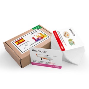 Flashcards educacionais de vocabulário espanhol para iniciantes