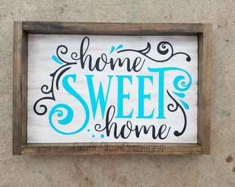 Framed Home Sweet Home sign