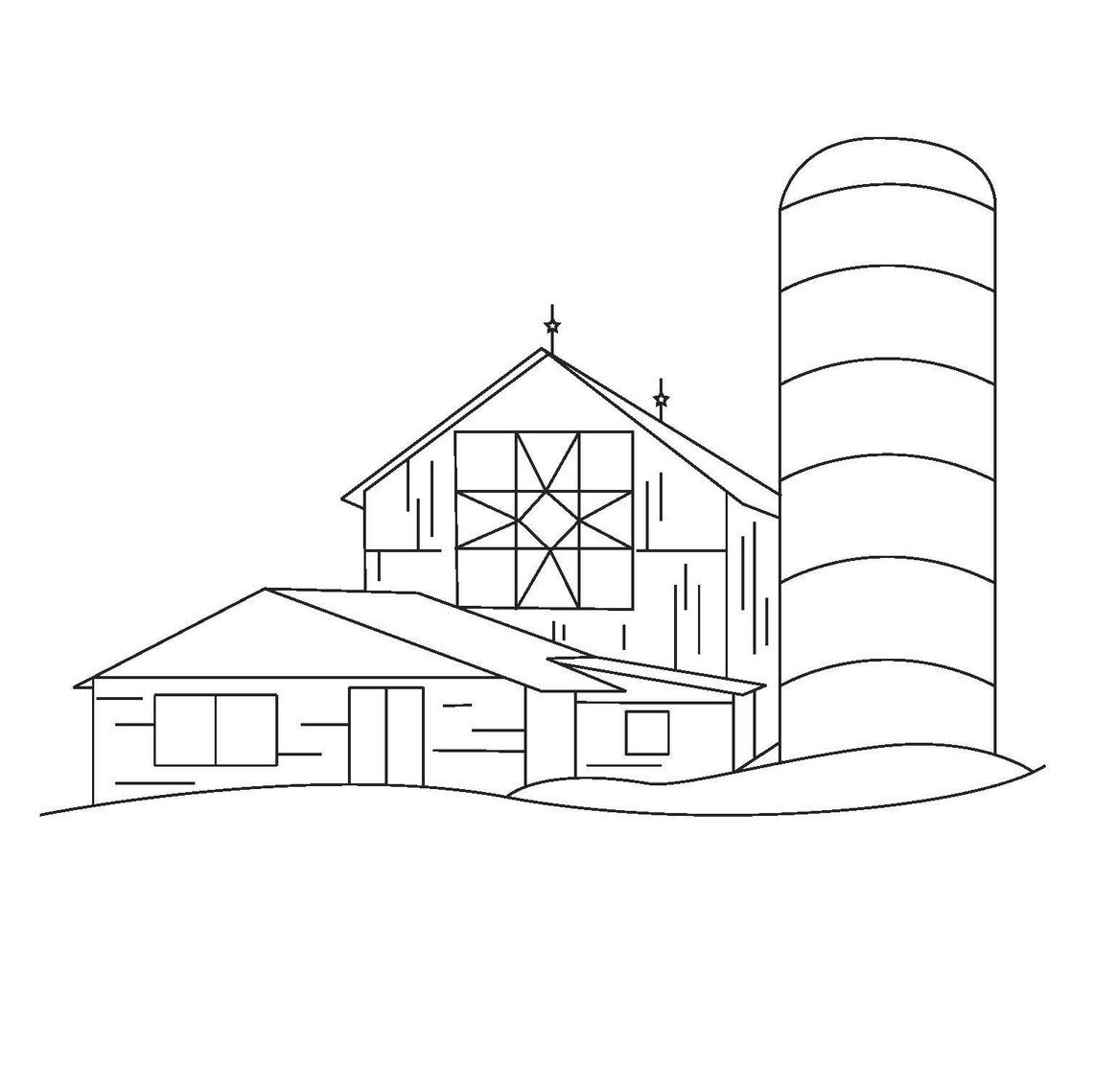 Barn Quilt Coloring Page Coloring Pages